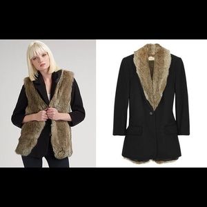 elizabeth and james 3/4 length fur blazer